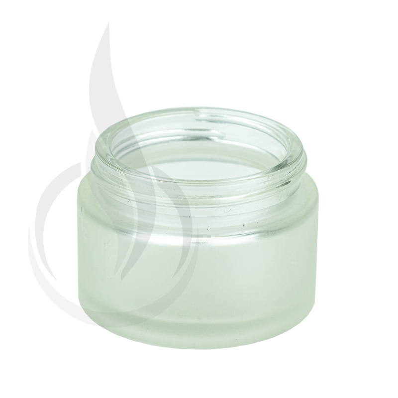 1oz Frosted Clear Glass SS Jar 48-400