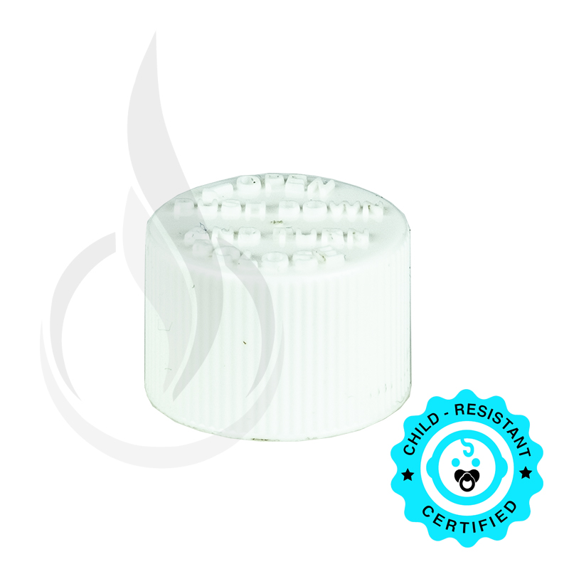 White 16mm Ribbed PP/PE CRC Cap for Plastic Vial