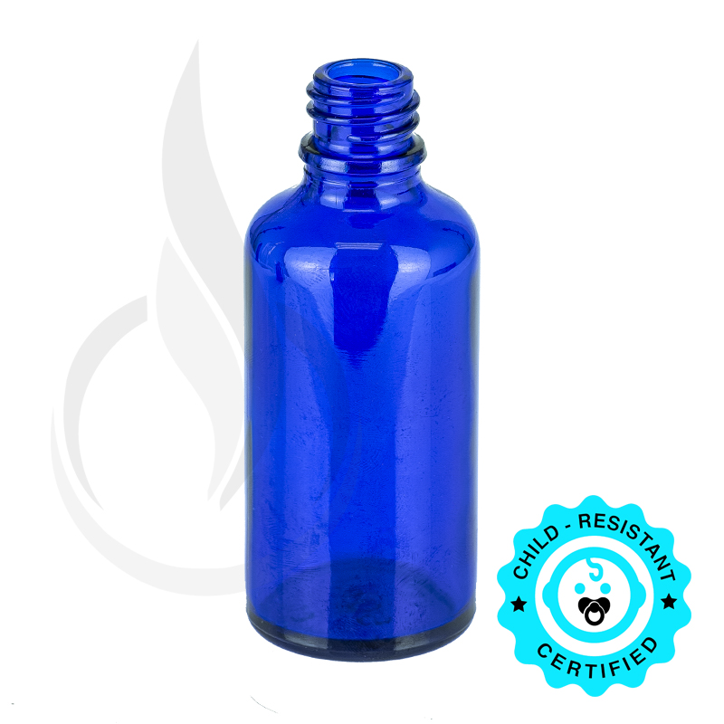 50ml Cobalt Blue Euro Round Bottle 18-415