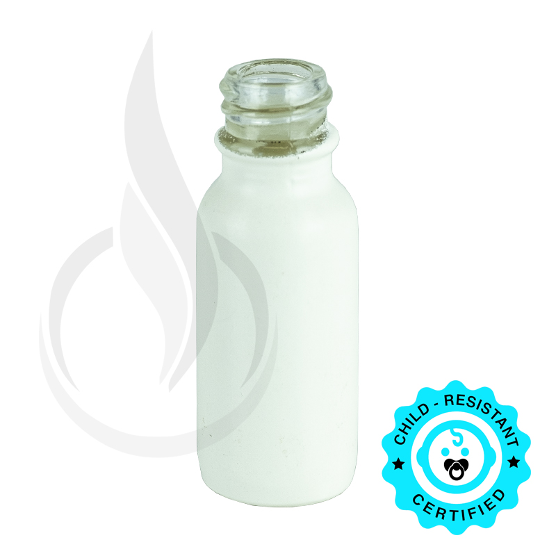0.5oz Matte White Boston Round Bottle 18-400
