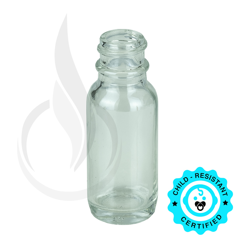 0.5oz Clear Boston Round Bottle 18-400