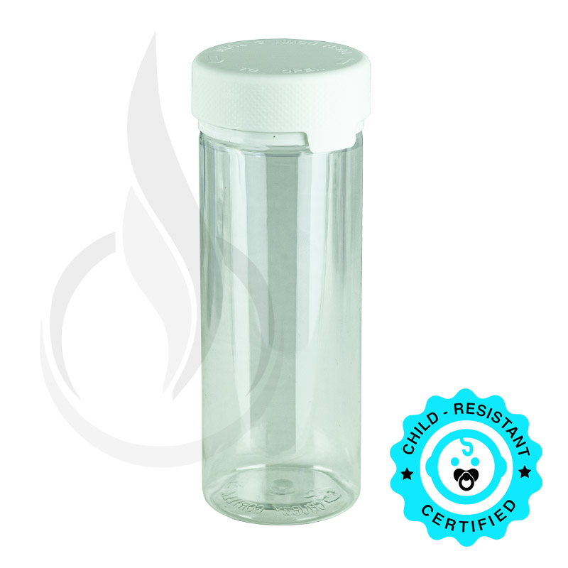 8oz PET Plastic Aviator Series by Chubby Gorilla TE/CRC Clear w/Solid White Cap(200/case)