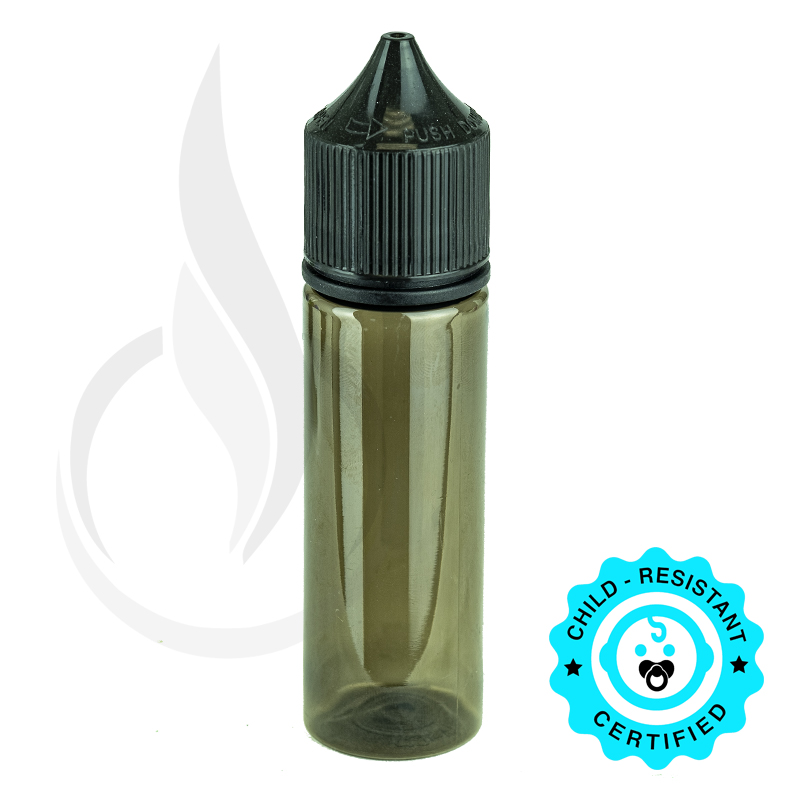 V3 - 50ML PET TRANSPARENT BLACK CHUBBY GORILLA BOTTLE W/ CRC/TE BLACK CAP