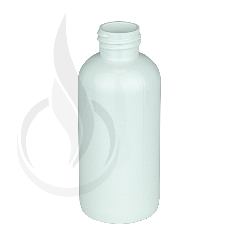 4oz WHITE Boston Round PET Plastic Bottle 24-410 (500/case)