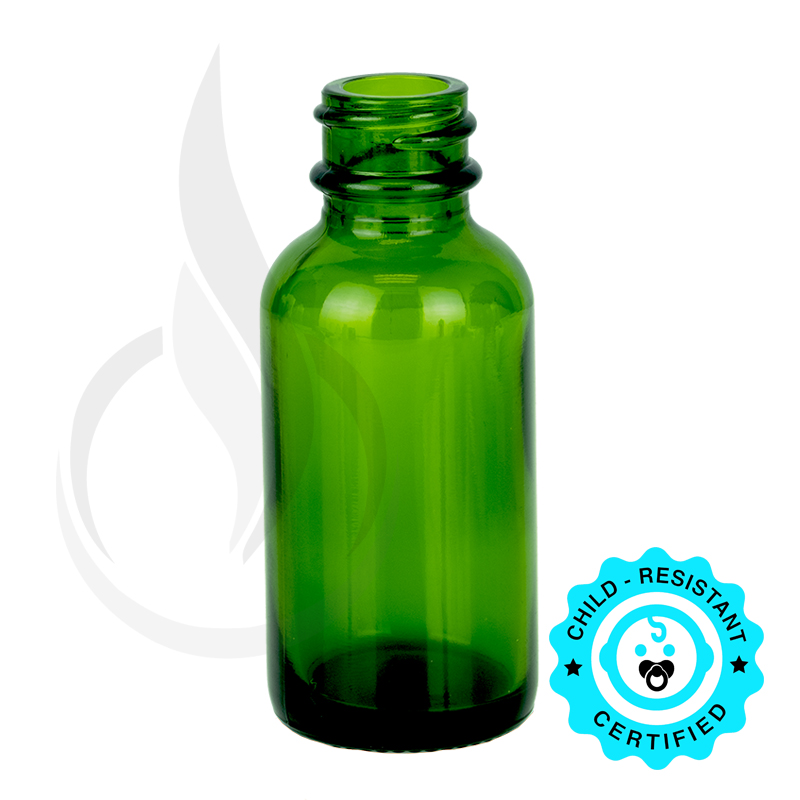 1oz Green Boston Round Bottle 20-400