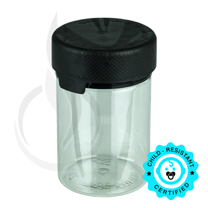 4oz PET Plastic Aviator Series by Chubby Gorilla TE/CRC Clear w/Solid Black Cap(400/case)