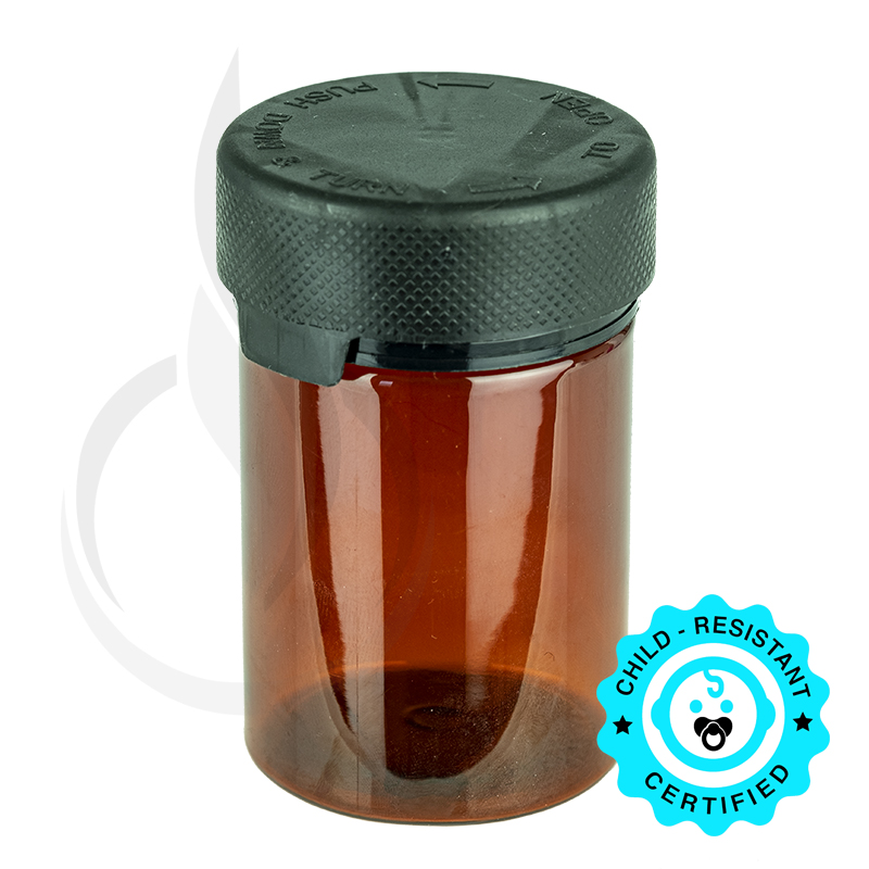 4oz PET Plastic Aviator Series by Chubby Gorilla TE/CRC Amber w/Solid Black Cap(400/case)