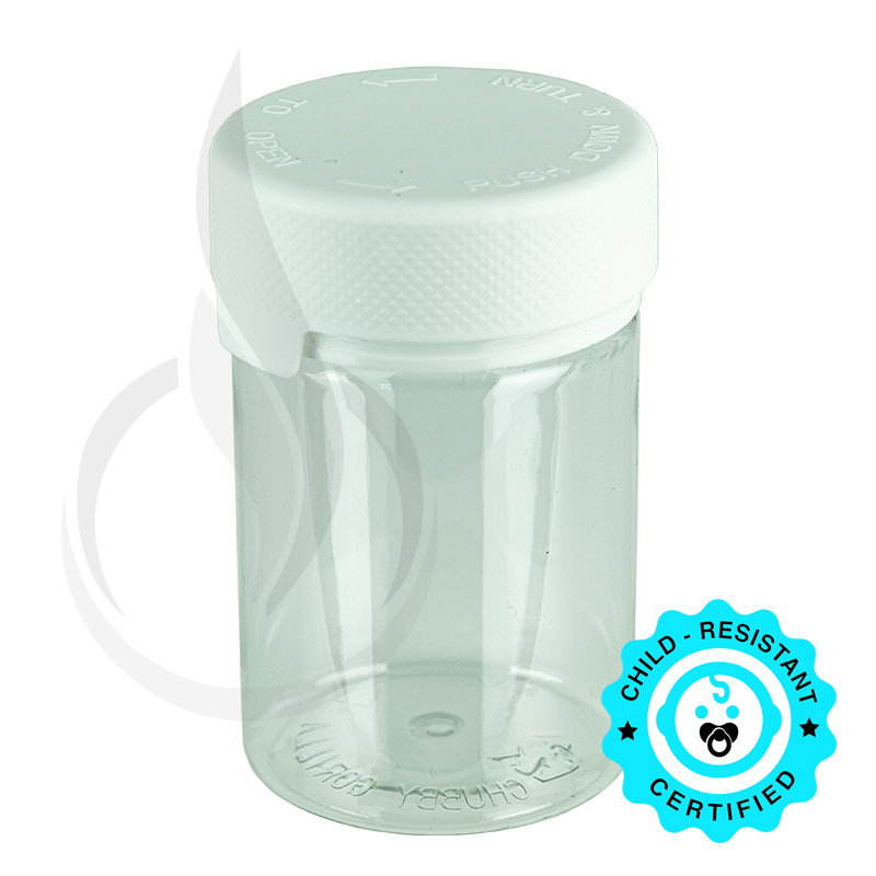 4oz PET Plastic Aviator Series by Chubby Gorilla TE/CRC Clear w/Solid White Cap(400/case)