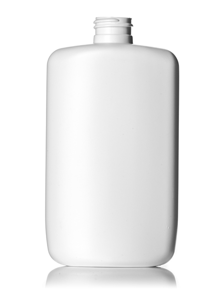 8oz White HDPE Plastic Oval Bottle with 24-410