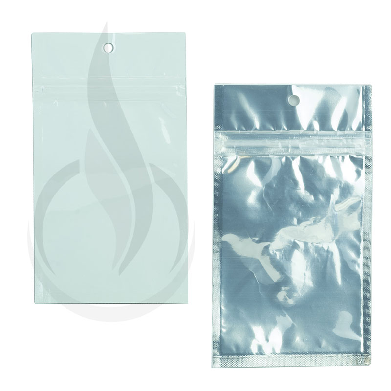 Hanging Zip Bag - Clear Front with White Back - 3" x 4.5"