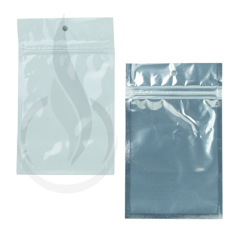 Hanging Zip Bag - Clear Front with White Back - 3.625" x 5"