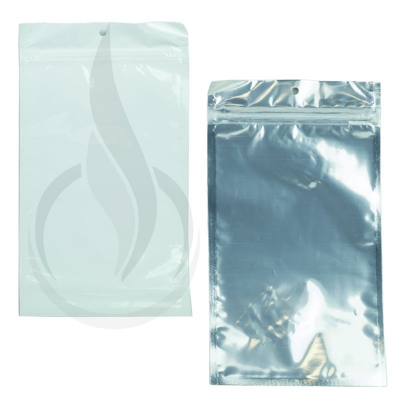 Hanging Zip Bag - Clear Front with White Back - 5" x 8.1875"