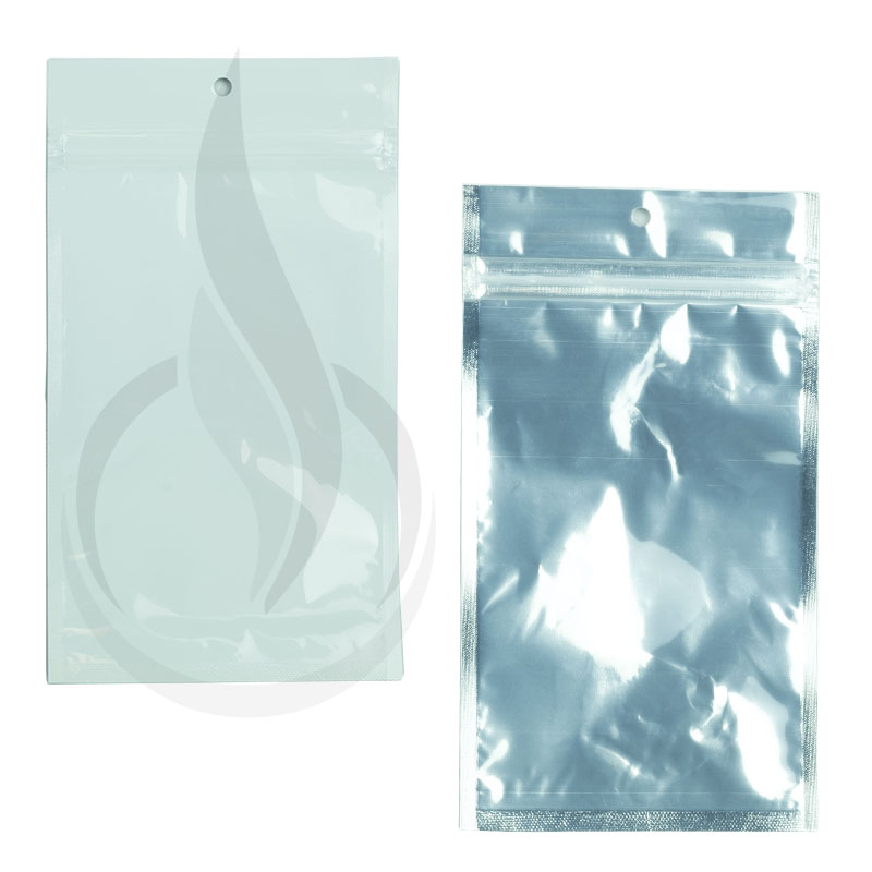 Hanging Zip Bag - Clear Front with White Back - 4" x 6.5"
