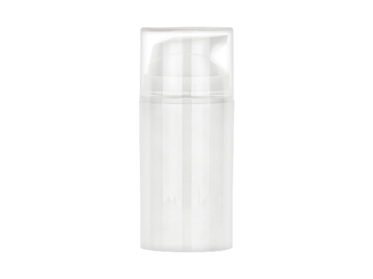 50ml White Airless Pump with Clear Cap