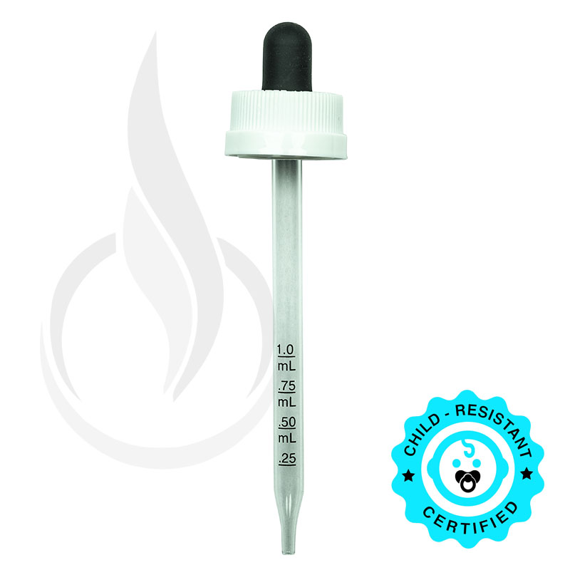 CRC Dropper w/ Markings - Black Rubber w/ White Cap - 109mm - 22-400