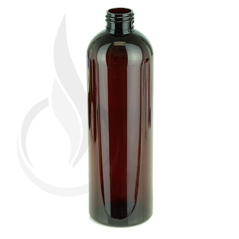 12oz AMBER Cosmo Round PET Bottle 24-410(270/cs)