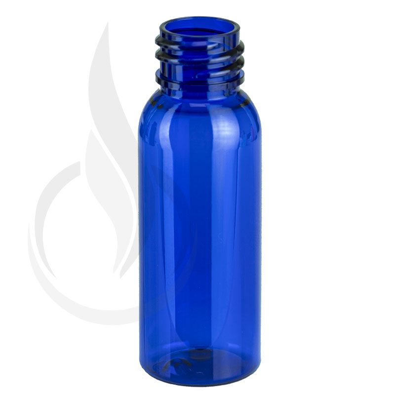 1oz BLUE Cosmo Round PET Plastic Bottle 20-410(1700/case)