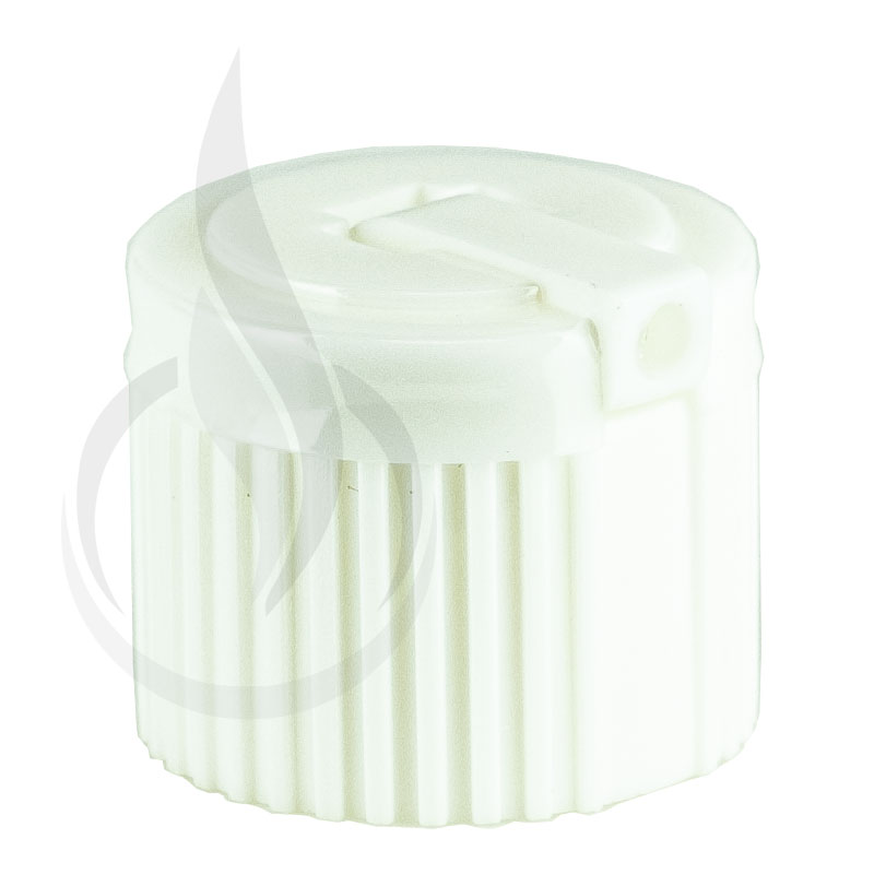 Spouted Dispensing Lid - White - Ribbed Skirt without Liner - 20-410(5184/case))