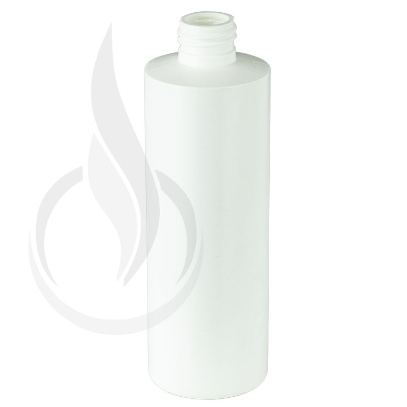 8oz HDPE White Cylinder Bottle 24-410(484/cs)