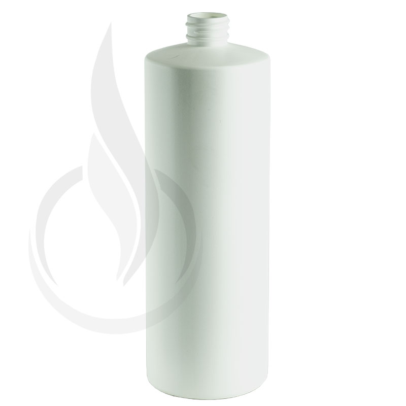 32oz White HDPE Plastic Cylinder Bottle 28-410(66/case)