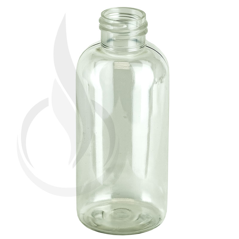 4oz CLEAR Boston Round PET Bottle 24-410 (500/cs)