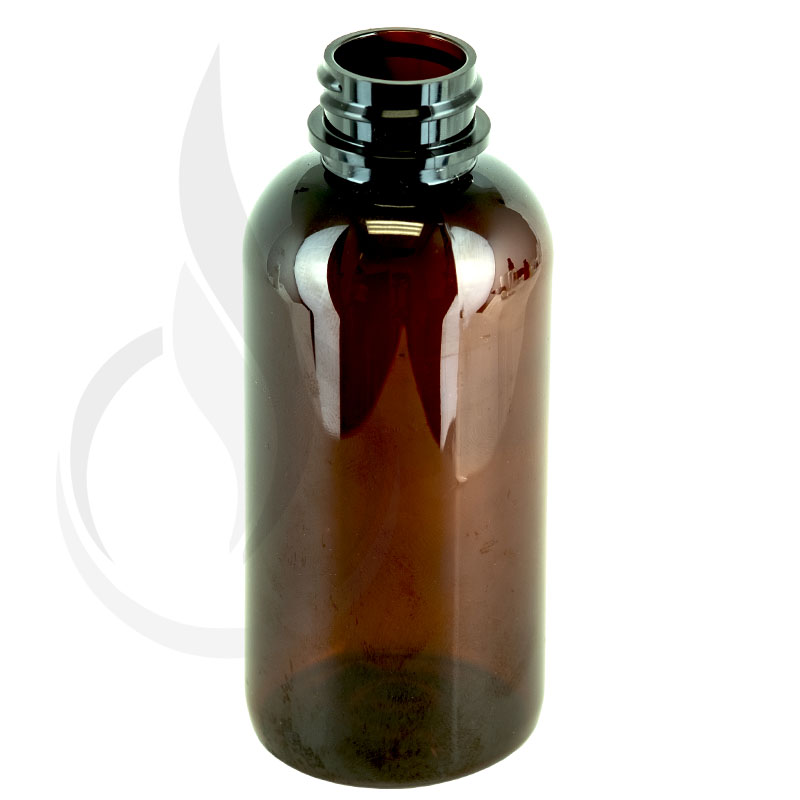 4oz PET Amber Boston Round Bottle 24-400(500/cs)