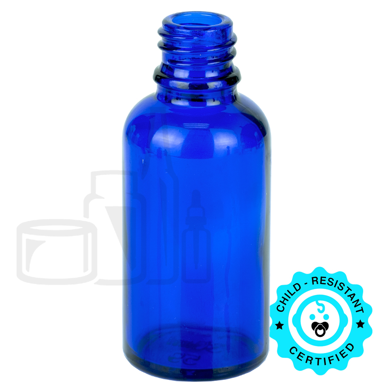 30ml Cobalt Blue Glass Euro Round Bottle 18-415(330/case)