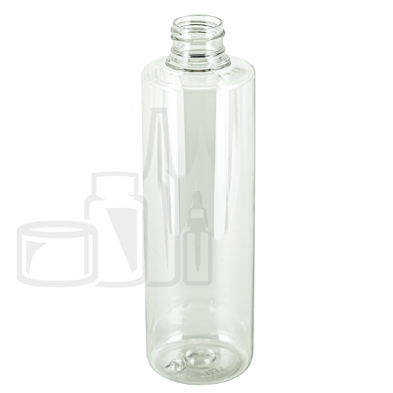 8oz Clear PET Plastic Cylinder Bottle 24-410(126/case)