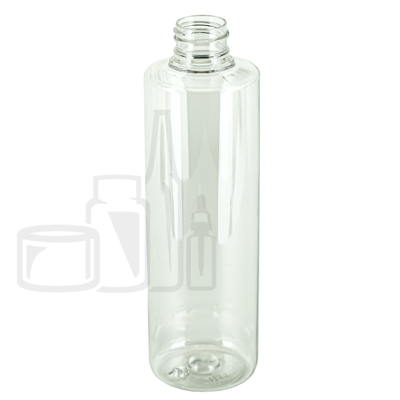 8oz Clear PET Plastic Cylinder Bottle 24-410(297/cs)