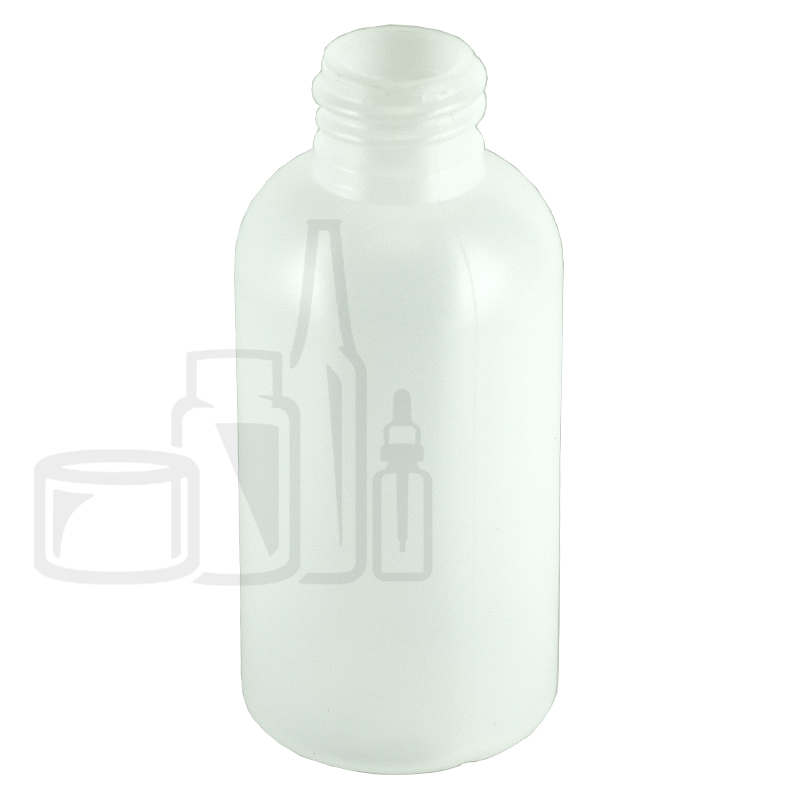 2oz Natural HDPE Plastic Boston Round Bottle 20-410(900/cs)