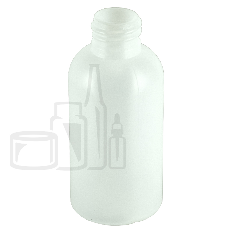 2oz Natural HDPE Plastic Boston Round Bottle 20-410(900/case)