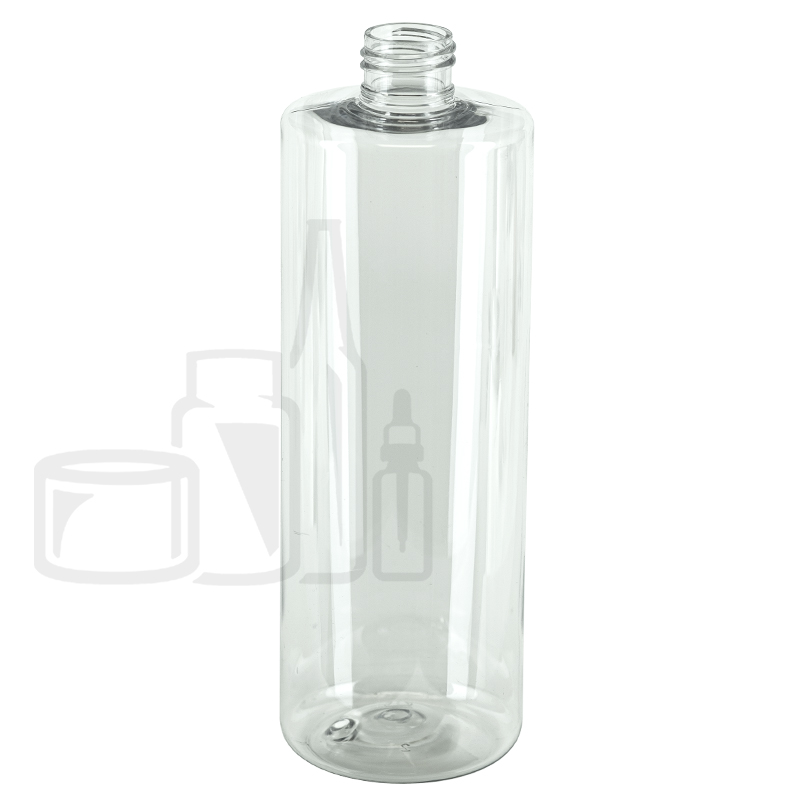 16oz Clear PET Plastic Cylinder Bottle 24-410(189/case)