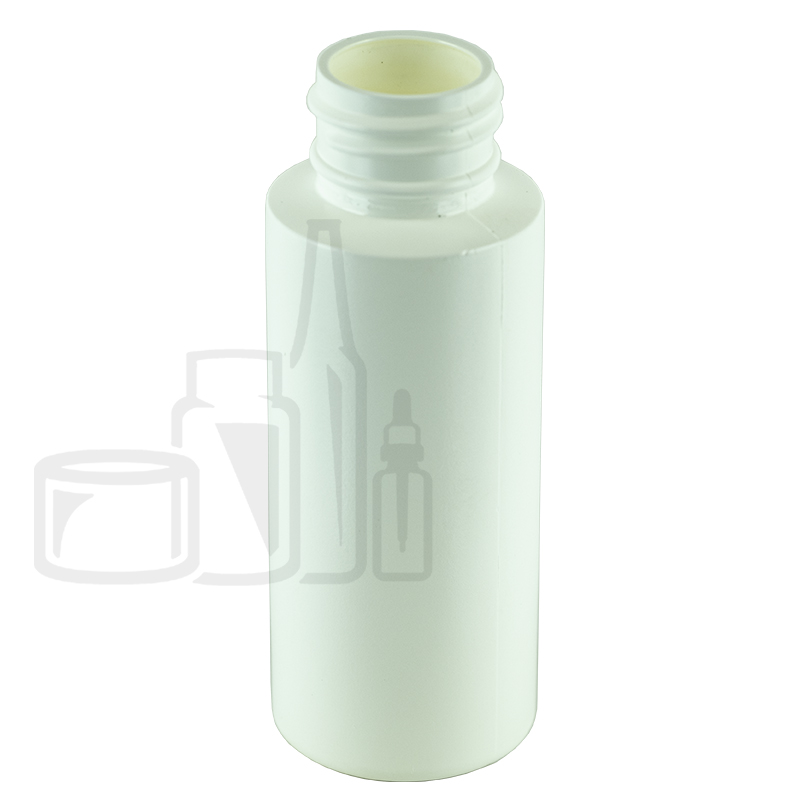 2oz White Cylinder HDPE Plastic Bottle 24-410(900/cs)