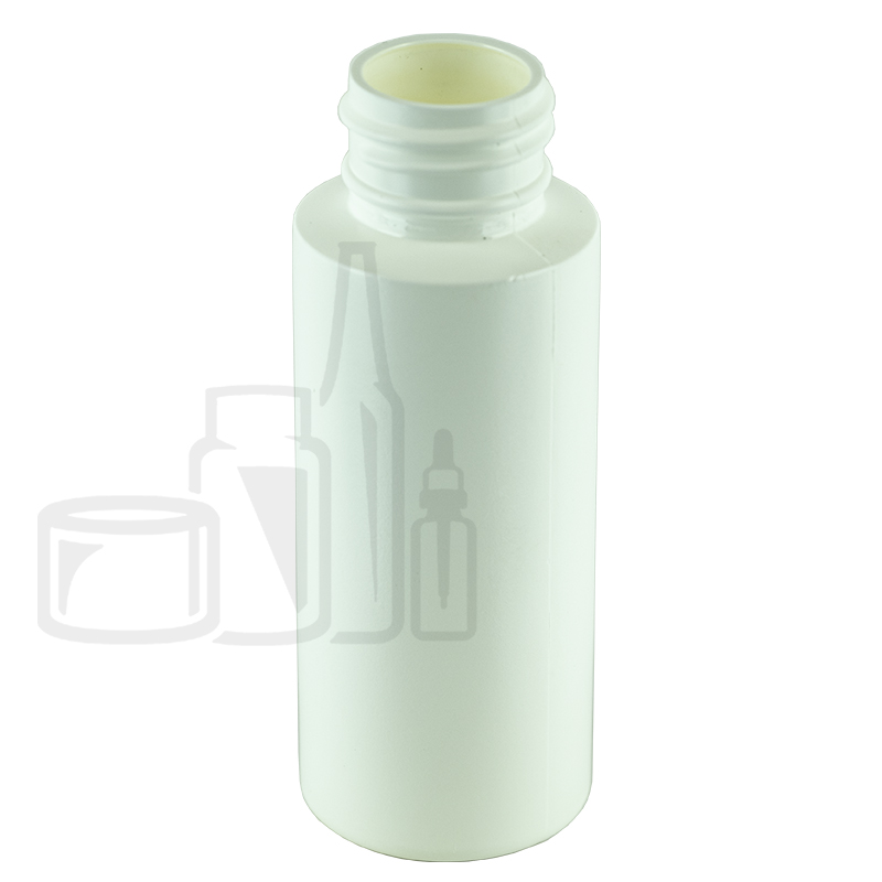 2oz White Cylinder HDPE Plastic Bottle 24-410(900/case)