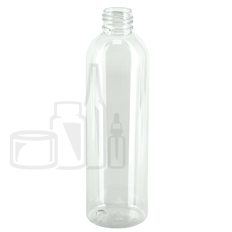 8oz CLEAR Cosmo Round PET Plastic Bottle 24-410(360/case)
