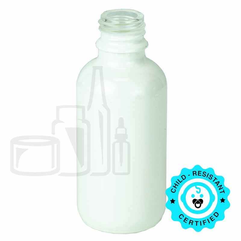 60ml Shiny White Boston Round Hybrid Bottle 20-415(240/case)
