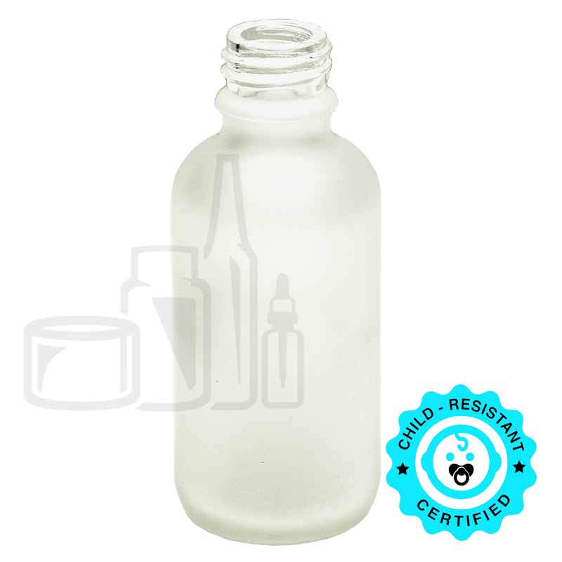 60ml Frosted Glass Boston Round Hybrid Bottle 20-415(240/case)
