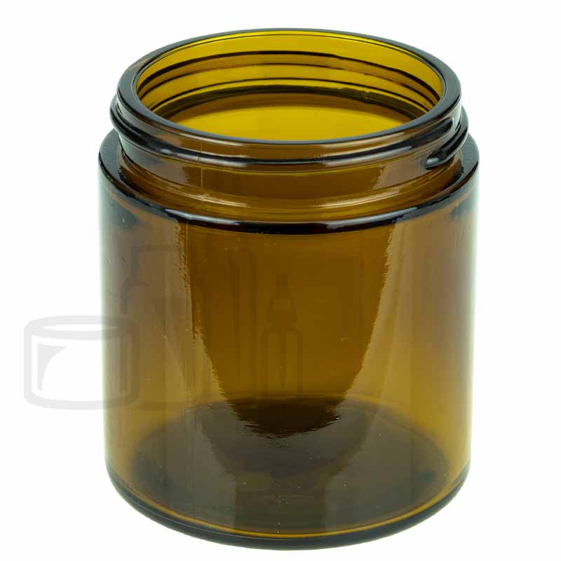 Straight Sided Clear Glass Jar 4 oz w/ Std Black Lid