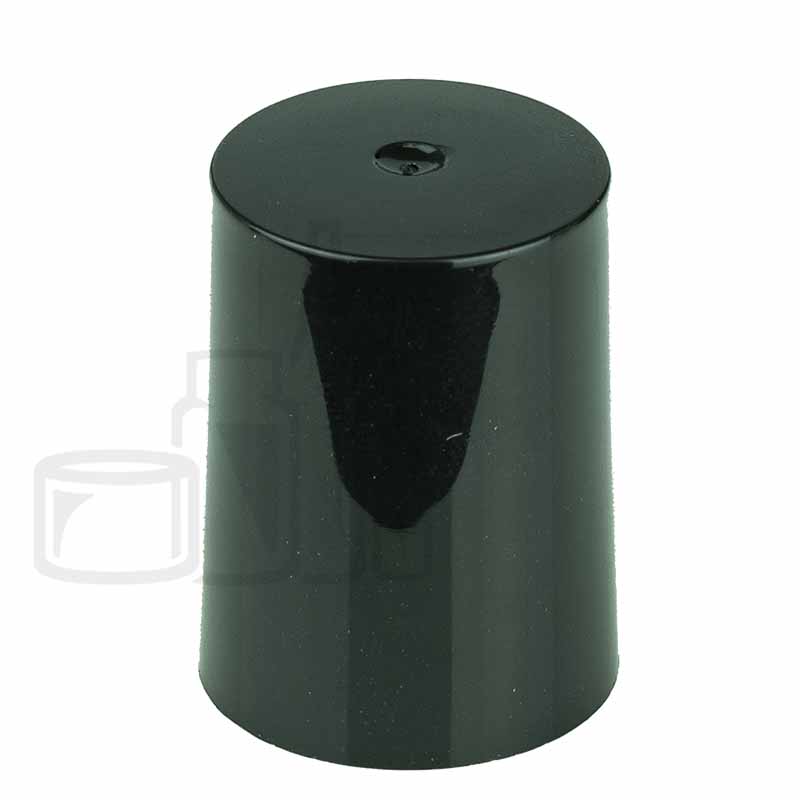 Black PP smooth skirt screw cap for glass roll on bottle 16mm neck(5000/case)