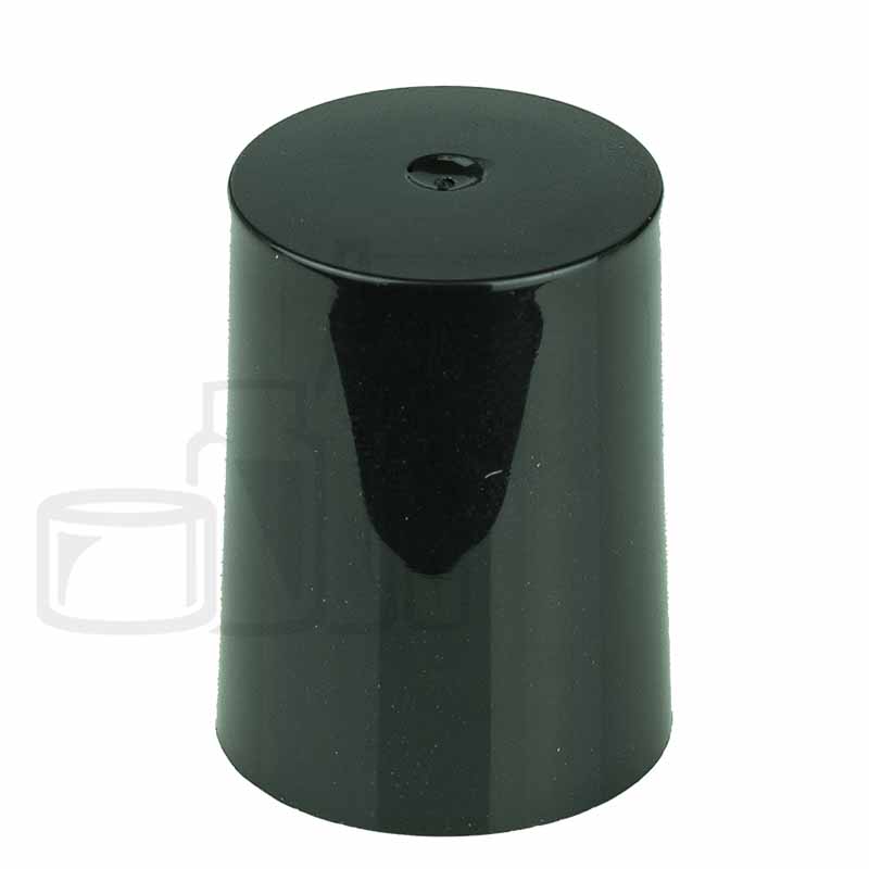 Black PP smooth skirt screw cap for glass roll on bottle 16mm neck(4000/case)