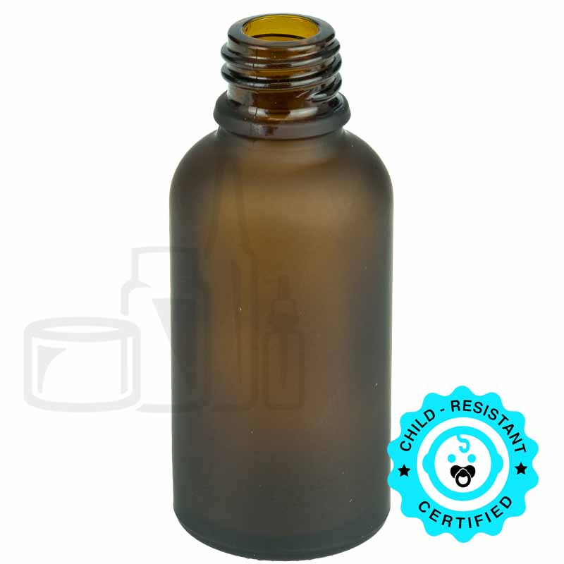 30ml FROSTED AMBER Glass Euro 18-415 