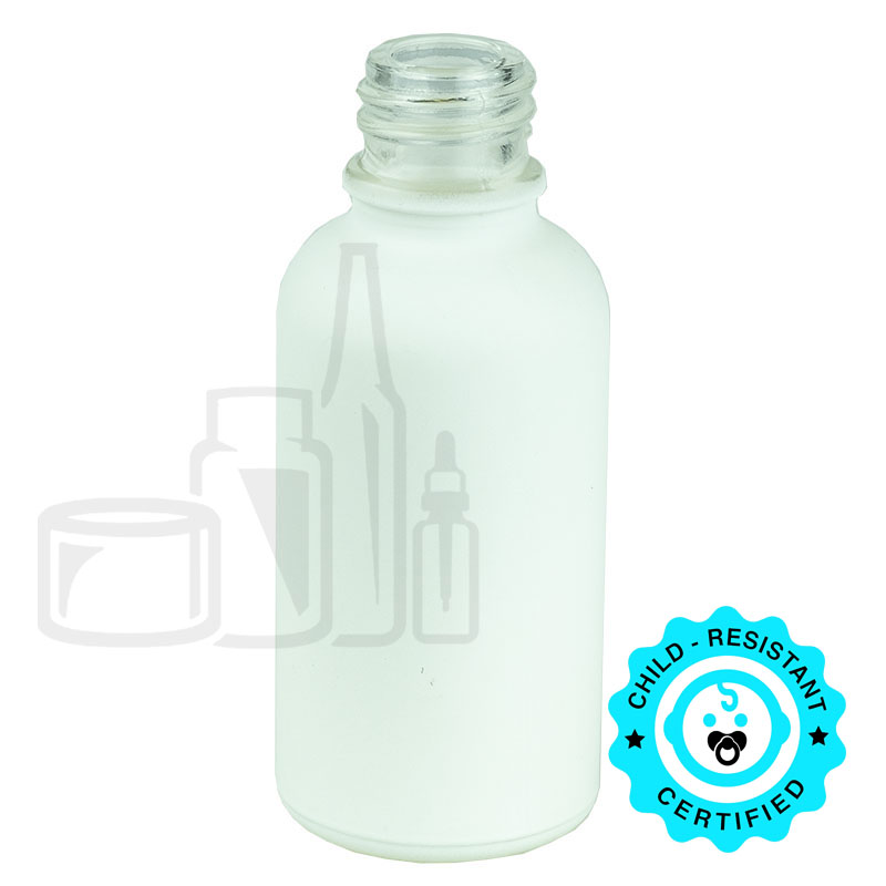 30ml Matte White Glass Euro Round 18-415(330/case)