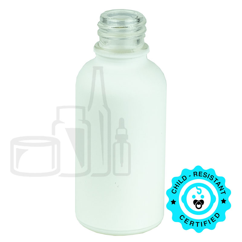 30ml Matte White Euro Round Glass Bottle 18-415