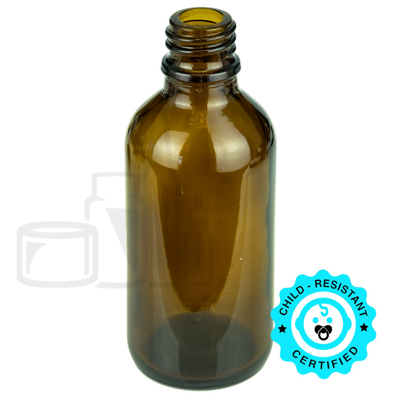60ml Amber Glass Euro Round Bottle 18-415(240/case)
