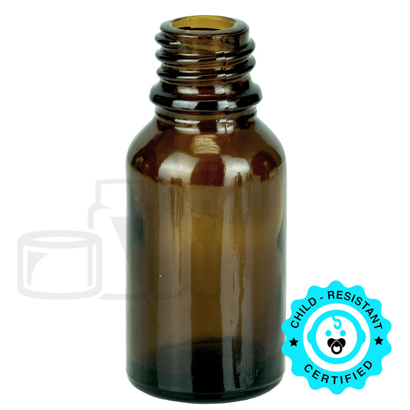 15ml Amber Glass Euro Bottle 18-415(468/case)