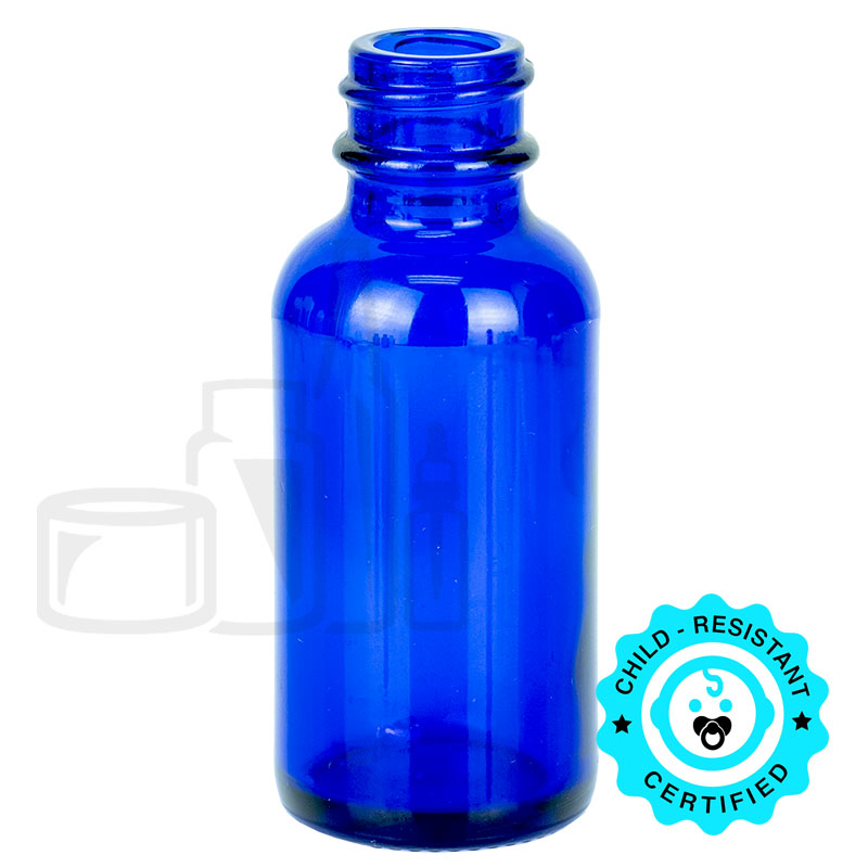 1oz Cobalt Blue Boston Round Bottle 20-400(360/cs)