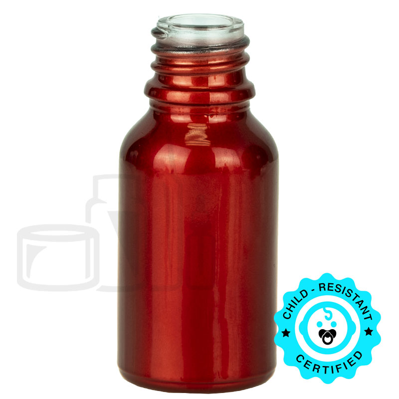 15ml Shiny Red Glass Euro 18-415(468/case)