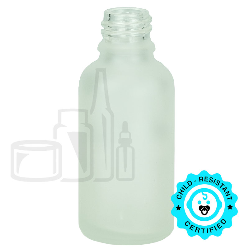 30ml Frosted Clear Euro Round Glass Bottle 18-415
