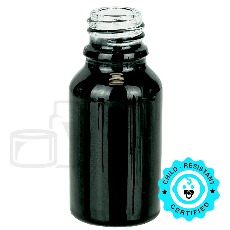 15ml Shiny Black Glass Euro 18-415