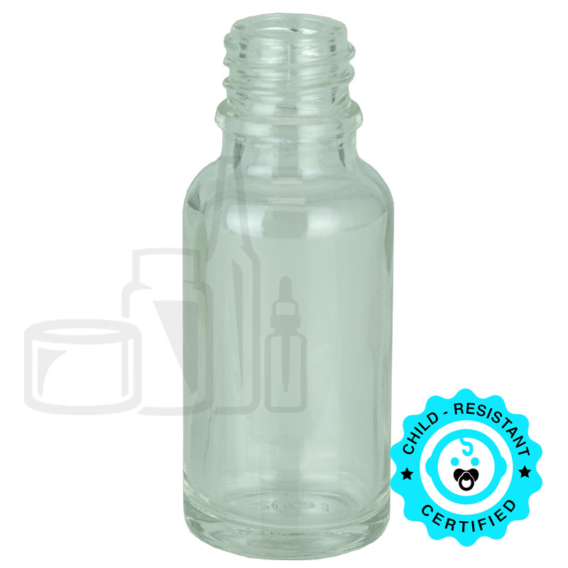20ml CLEAR Euro Glass Bottle 18-415(468/cs)